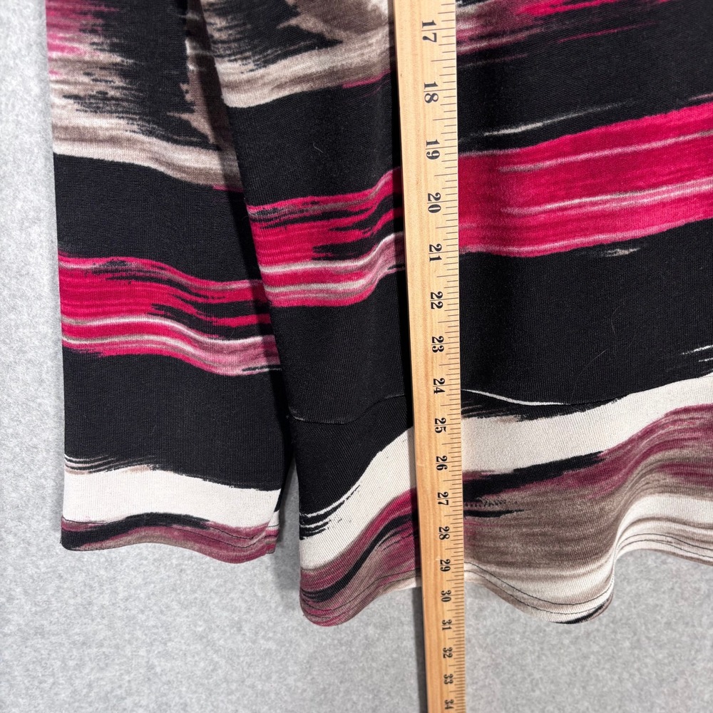 Maggie Southwest Artsy Knit Tunic Top Size 20‎ Red Black Abstract Ruffle Western - Picture 7 of 9